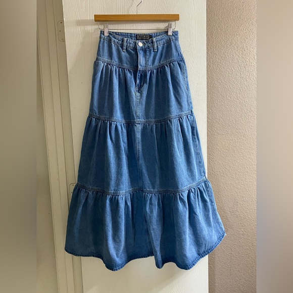 Denim Midi Skirt - Picture 1 of 6
